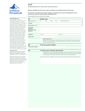 Income Instruction Amendment Form