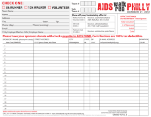 AIDS Walk/Run 2012 Registration Form