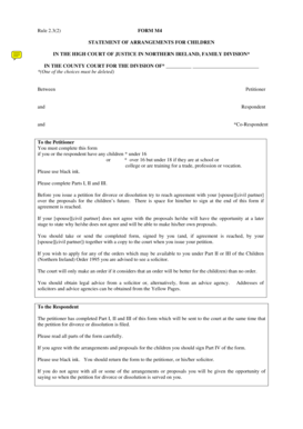 Statement of Arrangements for Children