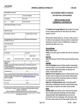Navistar Vehicle Service Contract CTS-2112