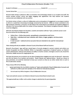 Cloud Collaboration Permission Form