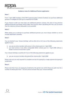 NHS Scotland Additional Pension Application