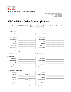 Advisory Design Panel Application Form