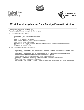 Work Permit Application for a Foreign Domestic Worker