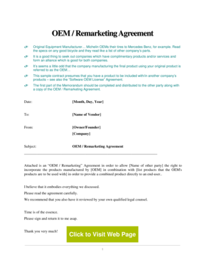 OEM / Remarketing Agreement