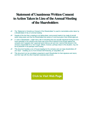 Statement of Unanimous Written Consent