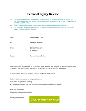 Personal Injury Release Agreement