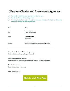 Hardware Equipment Maintenance Agreement