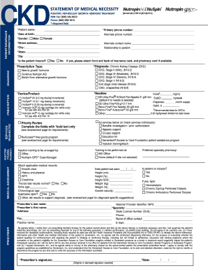 Statement of Medical Necessity for Pediatric Nephrology Growth Hormone Treatment