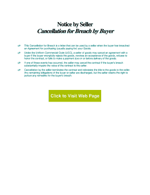 Cancel Order - Buyer Breach. This sample business letter is used to cancel an order by the seller when the buyer has breached the contract.