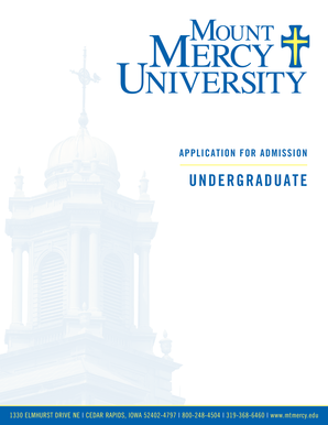 Mount Mercy University Undergraduate Application Form