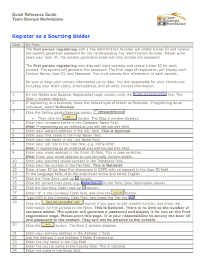 Georgia Marketplace Sourcing Bidder Registration