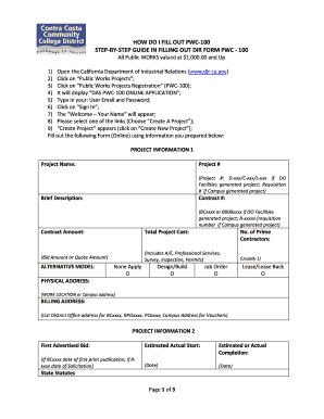 California PWC-100 Public Works Registration Form