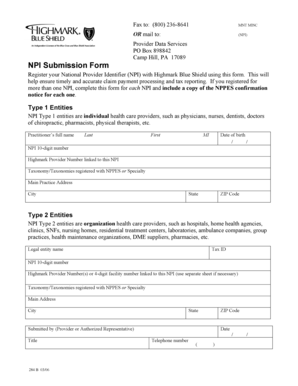 NPI Submission Form