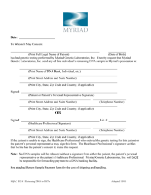 DNA Sample Return Request Form