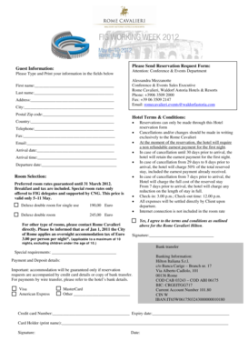 Rome Cavalieri Reservation Request Form