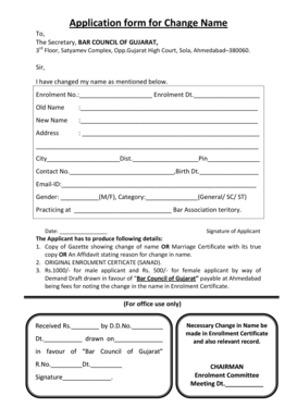 Name Change Application Form