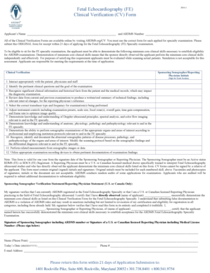 Fetal Echocardiography Clinical Verification Form
