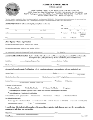 Nevada Public Employees Retirement System Enrollment Form