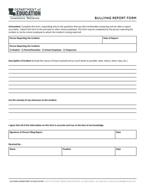 Bullying Report Form