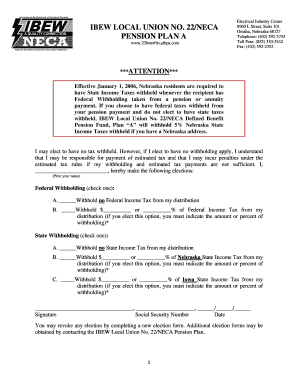 Nebraska Pension Tax Withholding Form