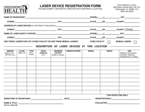 Laser Device Registration Form