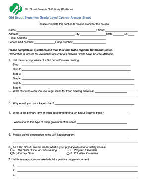 Girl Scout Brownie Self-Study Workbook