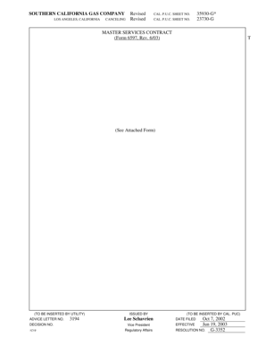 Master Services Contract for Gas Services