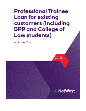Professional Trainee Loan Application Form