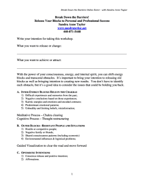 Break Down the Barriers Workshop Template
