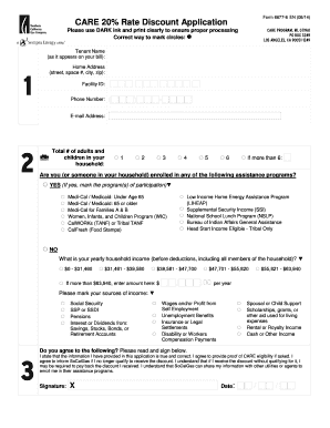 California CARE 20% Rate Discount Application