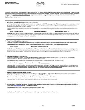 AMA PRA Category 1 Credit Direct Credit Application