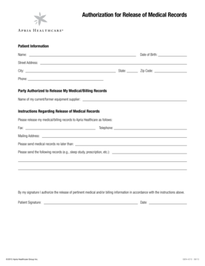 Authorization for Release of Medical Records