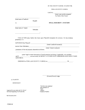 Final Judgment Eviction