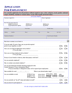 Employment Application Form