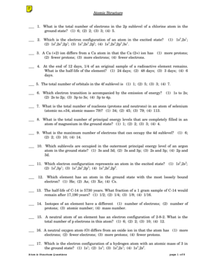 Atomic Structure Chemistry