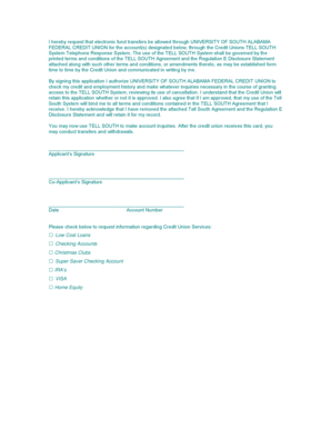 University of South Alabama Federal Credit Union Tell South Agreement