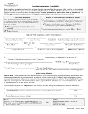 Enrollee Registration Form (ERF)