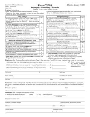 Connecticut Employee Withholding Certificate