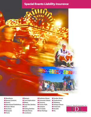 Special Events Liability Insurance Application
