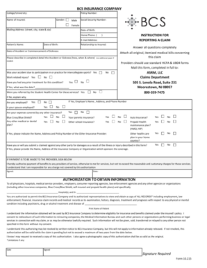 BCS Insurance Claim Form