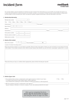 Incident Compensation Claim Form