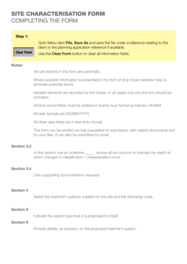Site Characterisation Form