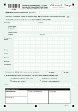 Household Charge Declaration Form