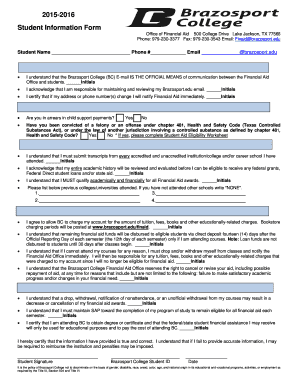 Student Information Form