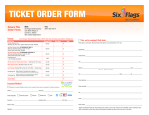 Six Flags Great America Ticket Order Form