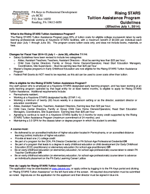Rising STARS Tuition Assistance Program Application