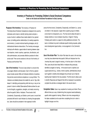 Inventory of Practices for Promoting Social Emotional Competence