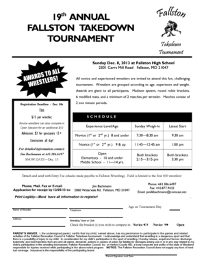 B2013b Takedown Flyer - Fallston Rec Council