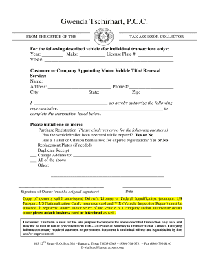 Texas Motor Vehicle Title Renewal Form